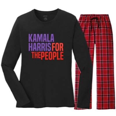 Kamala Harris For The People 2024 Women's Long Sleeve Flannel Pajama Set 