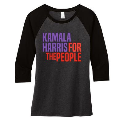 Kamala Harris For The People 2024 Women's Tri-Blend 3/4-Sleeve Raglan Shirt