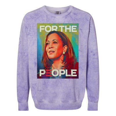 Kamala Harris For People 2024 Election President Colorblast Crewneck Sweatshirt