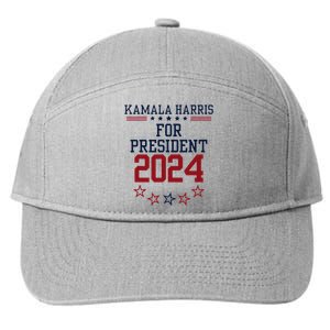 Kamala Harris For President 2024 7-Panel Snapback Hat