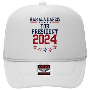 Kamala Harris For President 2024 High Crown Mesh Back Trucker Hat