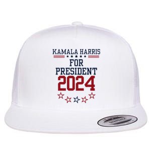 Kamala Harris For President 2024 Flat Bill Trucker Hat