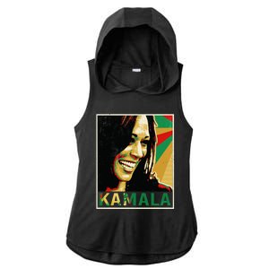 Kamala Harris For President 2024 Funny Cat Lady Graphic Ladies PosiCharge Tri-Blend Wicking Draft Hoodie Tank