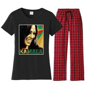 Kamala Harris For President 2024 Funny Cat Lady Graphic Women's Flannel Pajama Set