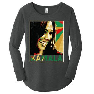 Kamala Harris For President 2024 Funny Cat Lady Graphic Women's Perfect Tri Tunic Long Sleeve Shirt