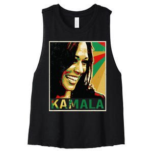 Kamala Harris For President 2024 Funny Cat Lady Graphic Women's Racerback Cropped Tank