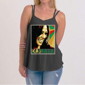 Kamala Harris For President 2024 Funny Cat Lady Graphic Women's Strappy Tank