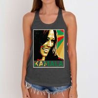 Kamala Harris For President 2024 Funny Cat Lady Graphic Women's Knotted Racerback Tank