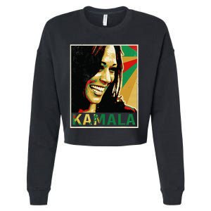 Kamala Harris For President 2024 Funny Cat Lady Graphic Cropped Pullover Crew