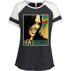 Kamala Harris For President 2024 Funny Cat Lady Graphic Enza Ladies Jersey Colorblock Tee