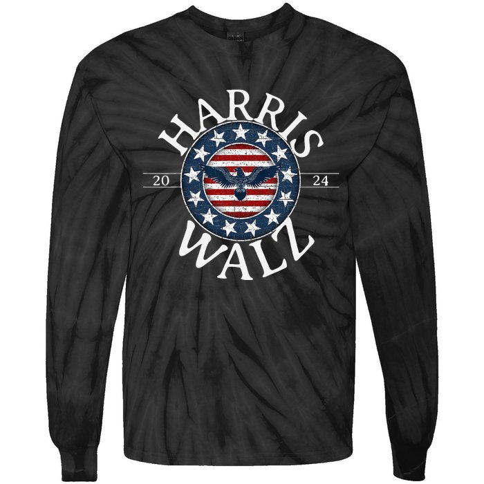 Kamala Harris For President 2024 Tim Walz Vp Election 2024 Tie-Dye Long Sleeve Shirt