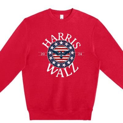 Kamala Harris For President 2024 Tim Walz Vp Election 2024 Premium Crewneck Sweatshirt