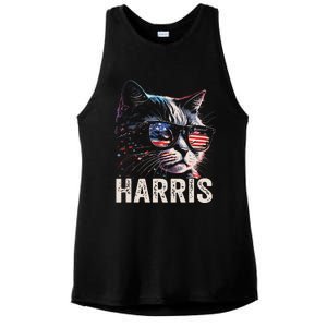 Kamala Harris For President 2024 Funny Cat Graphic Ladies PosiCharge Tri-Blend Wicking Tank