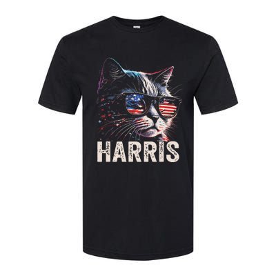 Kamala Harris For President 2024 Funny Cat Graphic Softstyle® CVC T-Shirt