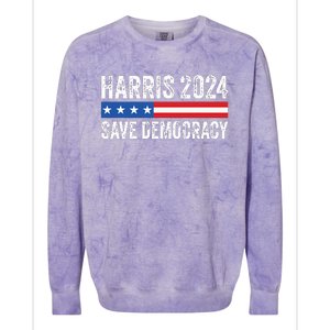 Kamala Harris For President 2024 Save Democracy Colorblast Crewneck Sweatshirt