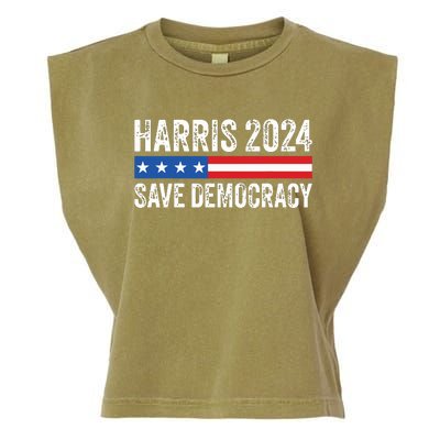 Kamala Harris For President 2024 Save Democracy Garment-Dyed Women's Muscle Tee