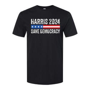 Kamala Harris For President 2024 Save Democracy Softstyle CVC T-Shirt