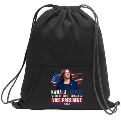 Kamala Harris First Female Vice President 2024 Graphic Sweatshirt Cinch Pack Bag