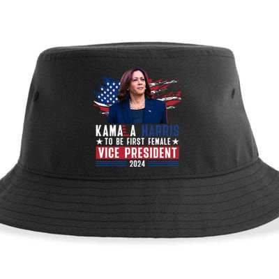 Kamala Harris First Female Vice President 2024 Graphic Sustainable Bucket Hat