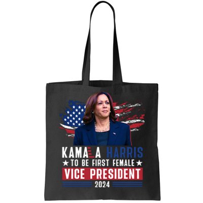 Kamala Harris First Female Vice President 2024 Graphic Tote Bag