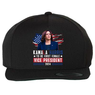 Kamala Harris First Female Vice President 2024 Graphic Wool Snapback Cap