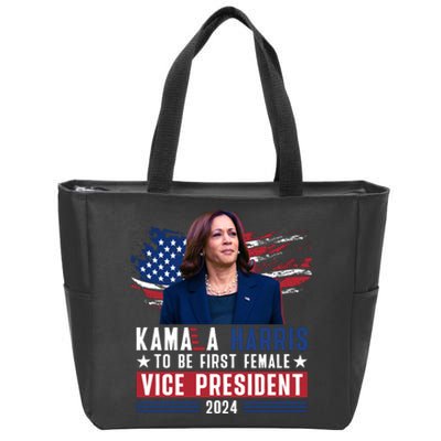 Kamala Harris First Female Vice President 2024 Graphic Zip Tote Bag