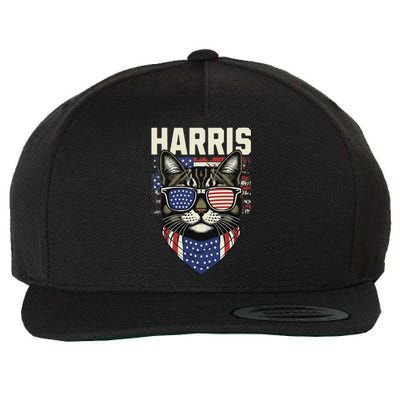 Kamala Harris For President 2024 Funny Cat Graphic Wool Snapback Cap