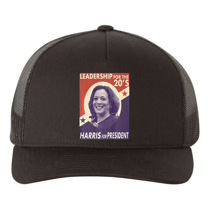 Kamala Harris For President 2024 Harris Retro Vintage Poster Yupoong Adult 5-Panel Trucker Hat