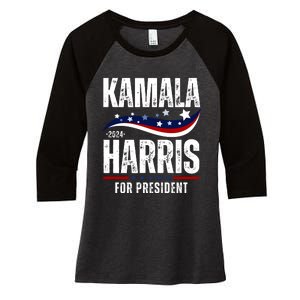 Kamala Harris For President Women's Tri-Blend 3/4-Sleeve Raglan Shirt