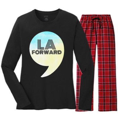 Kamala Harris Forward 2024 Presidential Election Presiden Women's Long Sleeve Flannel Pajama Set 