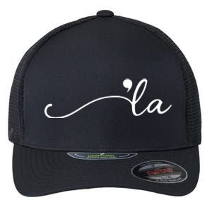 Kamala Harris Funny Comma La Eleciton Flexfit Unipanel Trucker Cap