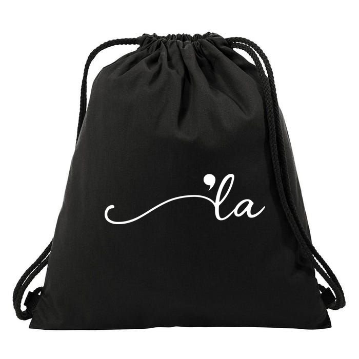 Kamala Harris Funny Comma La Eleciton Drawstring Bag