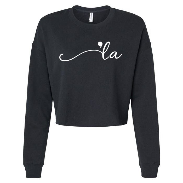 Kamala Harris Funny Comma La Eleciton Cropped Pullover Crew