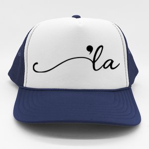 Kamala Harris Funny Comma La Eleciton Trucker Hat