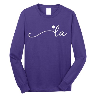 Kamala Harris Funny Comma La Eleciton Long Sleeve Shirt