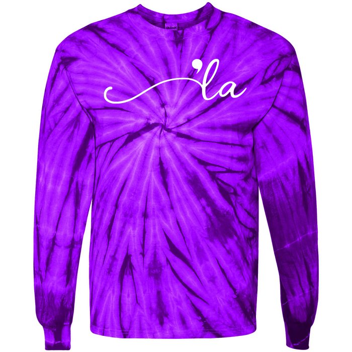 Kamala Harris Funny Comma La Eleciton Tie-Dye Long Sleeve Shirt