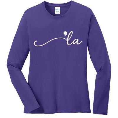Kamala Harris Funny Comma La Eleciton Ladies Long Sleeve Shirt
