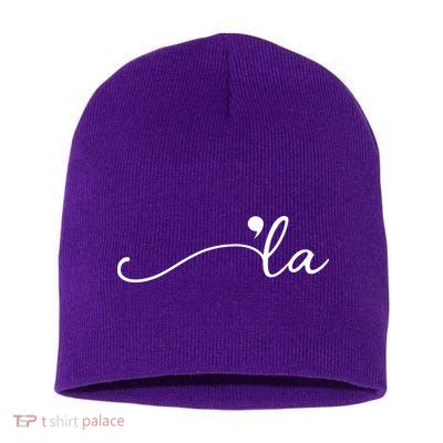 Kamala Harris Funny Comma La Eleciton Short Acrylic Beanie