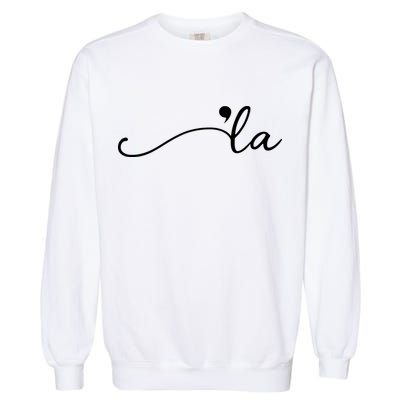 Kamala Harris Funny Comma La Eleciton Garment-Dyed Sweatshirt