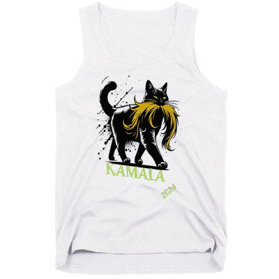 Kamala Harris Funny Retro Childless Cat Lady President 2024 Tank Top