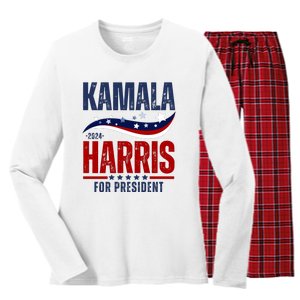 Kamala Harris For President Women's Long Sleeve Flannel Pajama Set 