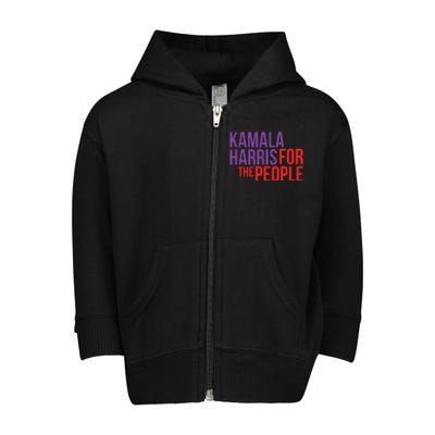 Kamala Harris For The People Kamala 2024 Toddler Zip Fleece Hoodie