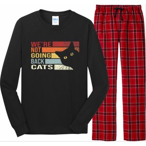 Kamala Harris For President 2024 WeRe Not Going Back Cats Funny Cat 2024 Long Sleeve Pajama Set