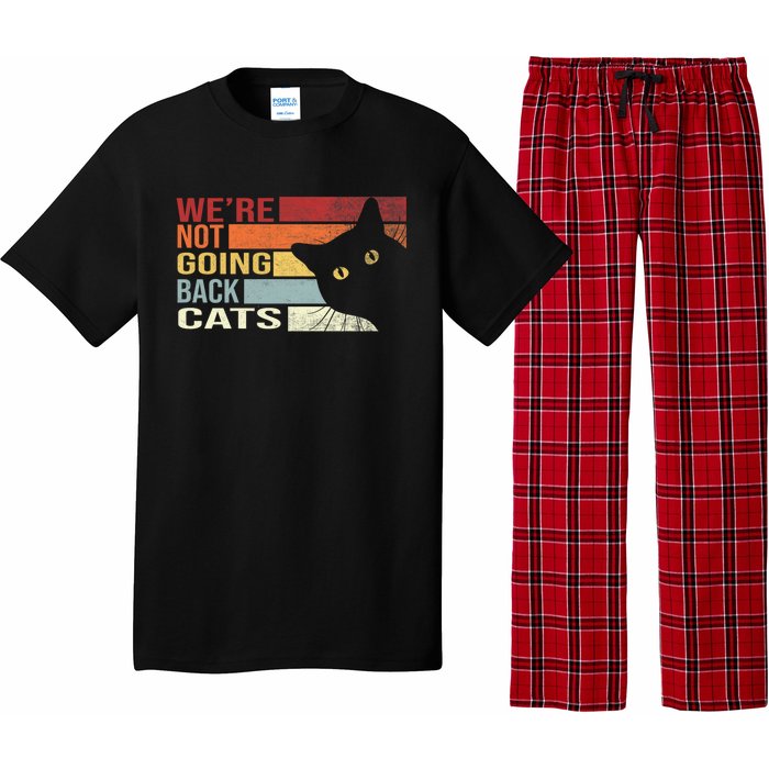 Kamala Harris For President 2024 WeRe Not Going Back Cats Funny Cat 2024 Pajama Set