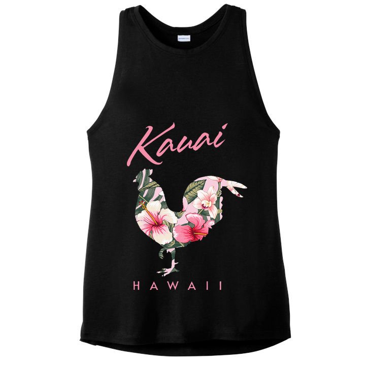 Kauai Hawaii Flower Hibiscus Chicken Lover Souvenir Ladies PosiCharge Tri-Blend Wicking Tank