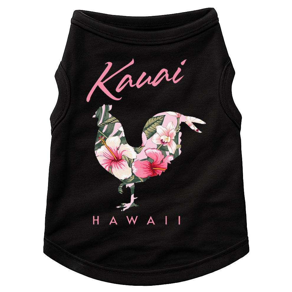 Kauai Hawaii Flower Hibiscus Chicken Lover Souvenir Doggie Tank