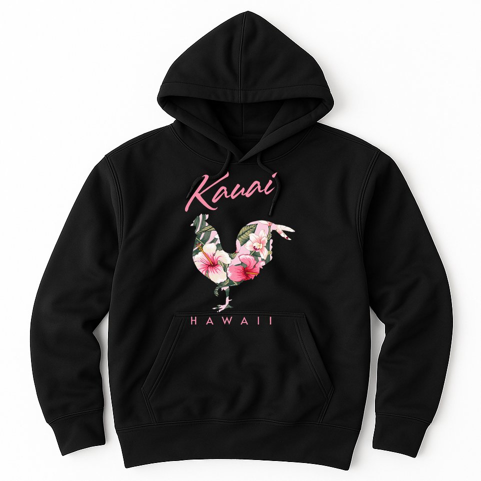 Kauai Hawaii Flower Hibiscus Chicken Lover Souvenir Hoodie