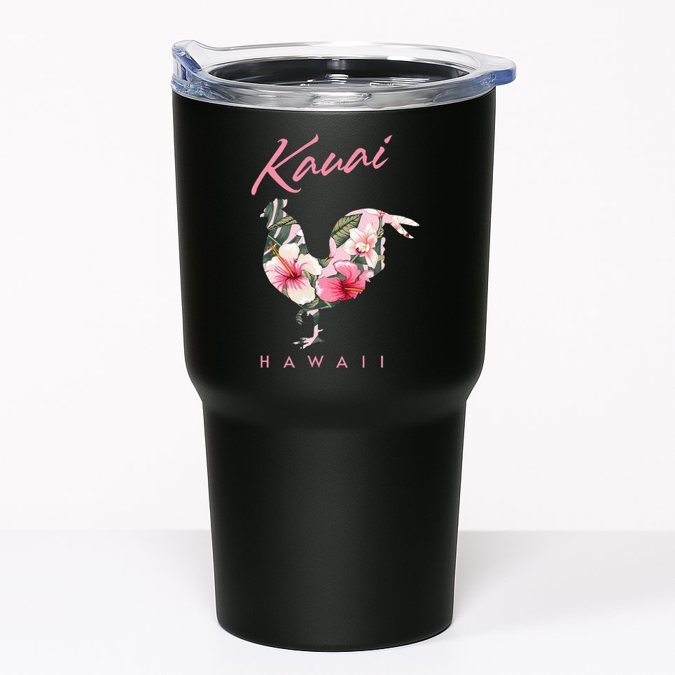 Kauai Hawaii Flower Hibiscus Chicken Lover Souvenir Tumbler