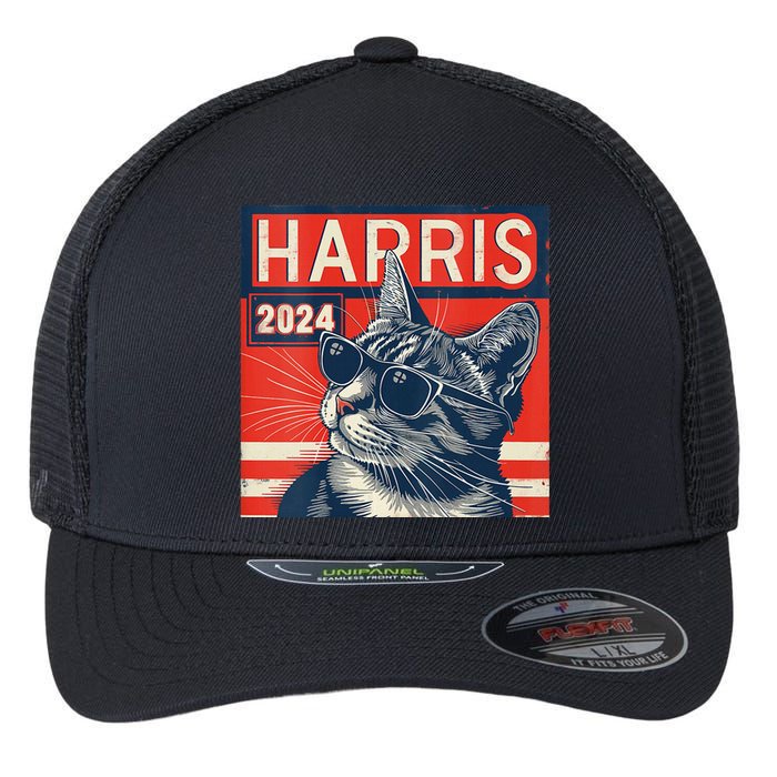 Kamala Harris For President 2024 Katmala Funny Cat Flexfit Unipanel Trucker Cap