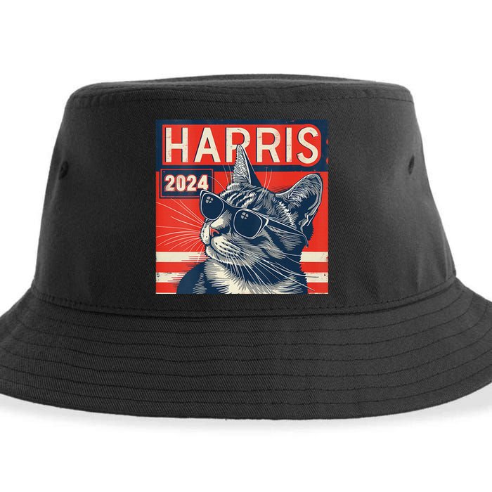 Kamala Harris For President 2024 Katmala Funny Cat Sustainable Bucket Hat